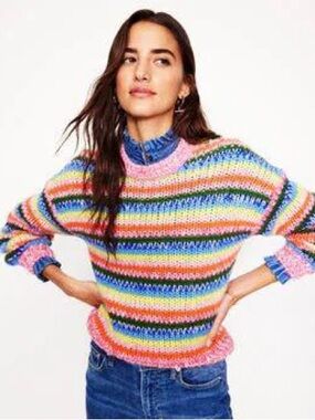Boden Striped Chunky Knit Sweater Sz XS